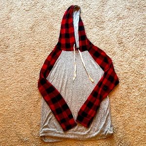 Size medium light weight hooded flannel sweater